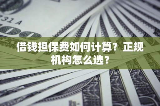 武汉借钱担保费如何计算？正规机构怎么选？