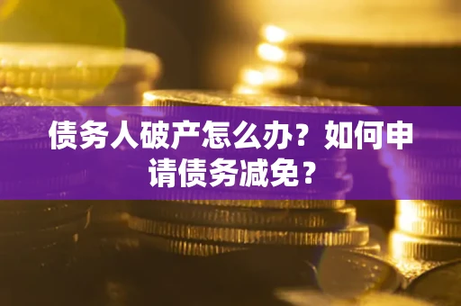 武汉债务人破产怎么办？如何申请债务减免？