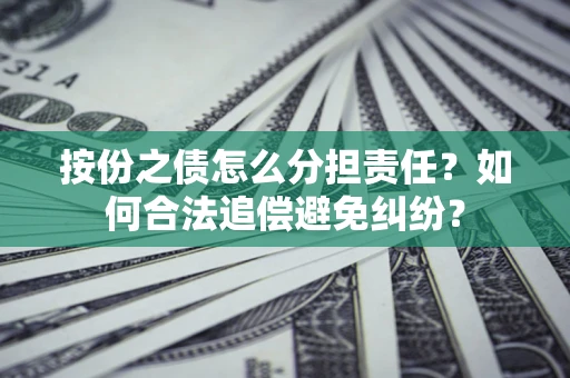 武汉按份之债怎么分担责任？如何合法追偿避免纠纷？